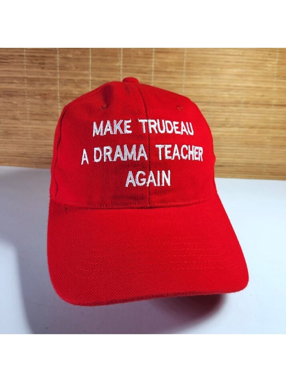 Make Trudeau A Drama Teacher Hat Cap Again Embroidered Hook & Loop